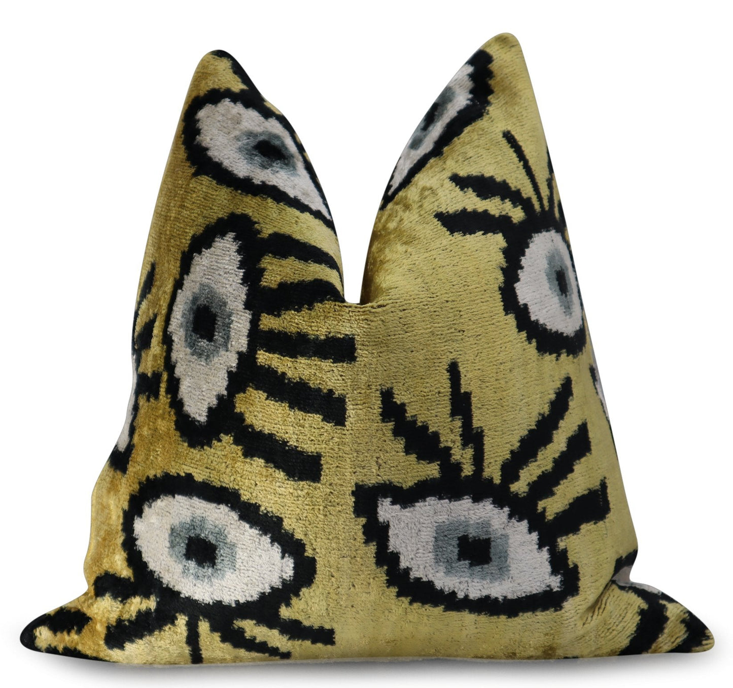 Canvello Handmade Luxury Handmade Velvet Silk Evil Eye Throw Pillow With Down Insert