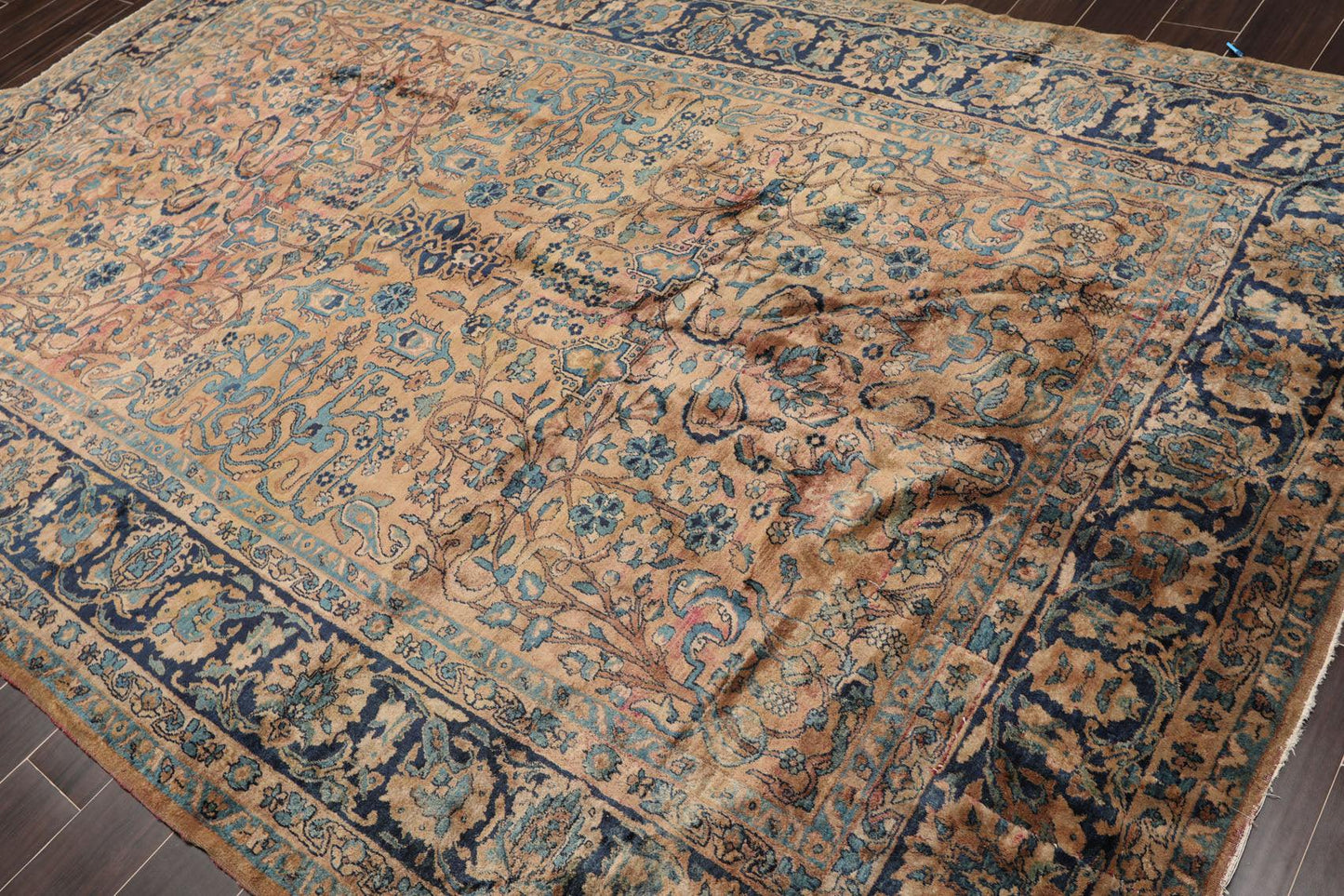6'10" x 10'8" Antique Hand Knotted Wool Kashaan 300 KPSI Oriental Area Rug Brown