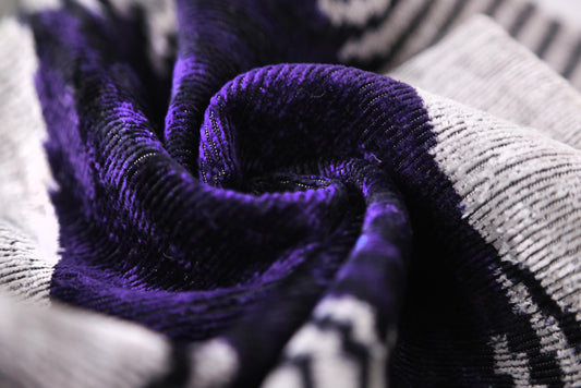 Luxury Purple Silk Velvet Throw Pillow 16x24 – Handmade Modern Geometric Lumbar