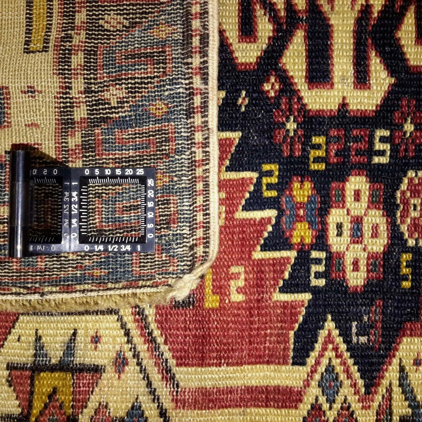 Canvello 1920 Antique Hand Made Casual Medallion Kazakhstan Rug - 4'3'' X 5'10''