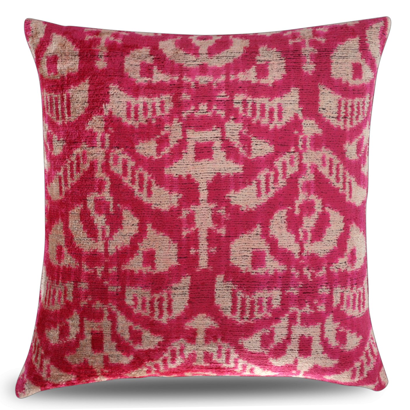 Canvello Decorative Pink Beige Geometric Throw Pillow Down Feather Filled - 16x16 in