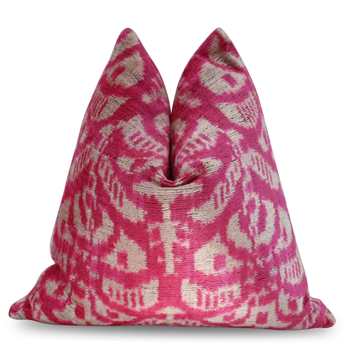 Canvello Decorative Pink Beige Geometric Throw Pillow Down Feather Filled - 16x16 in