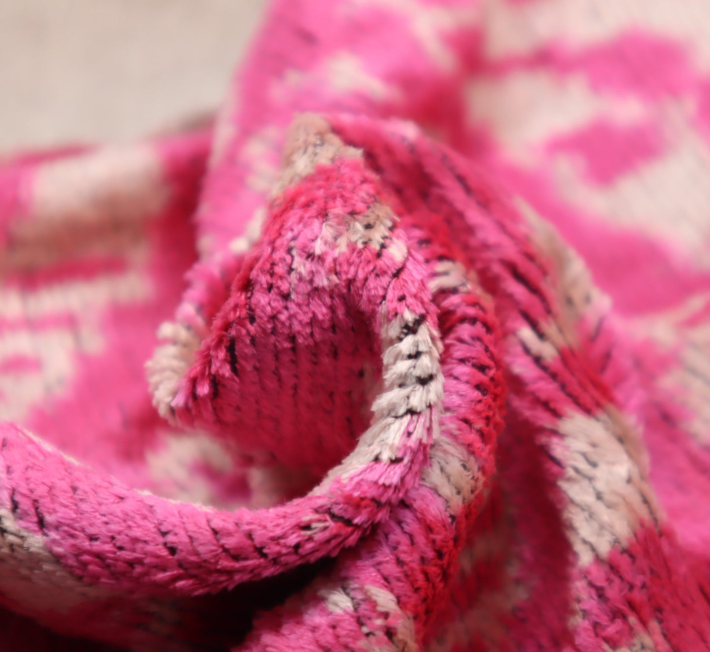 Canvello Decorative Pink Beige Geometric Throw Pillow Down Feather Filled - 16x16 in