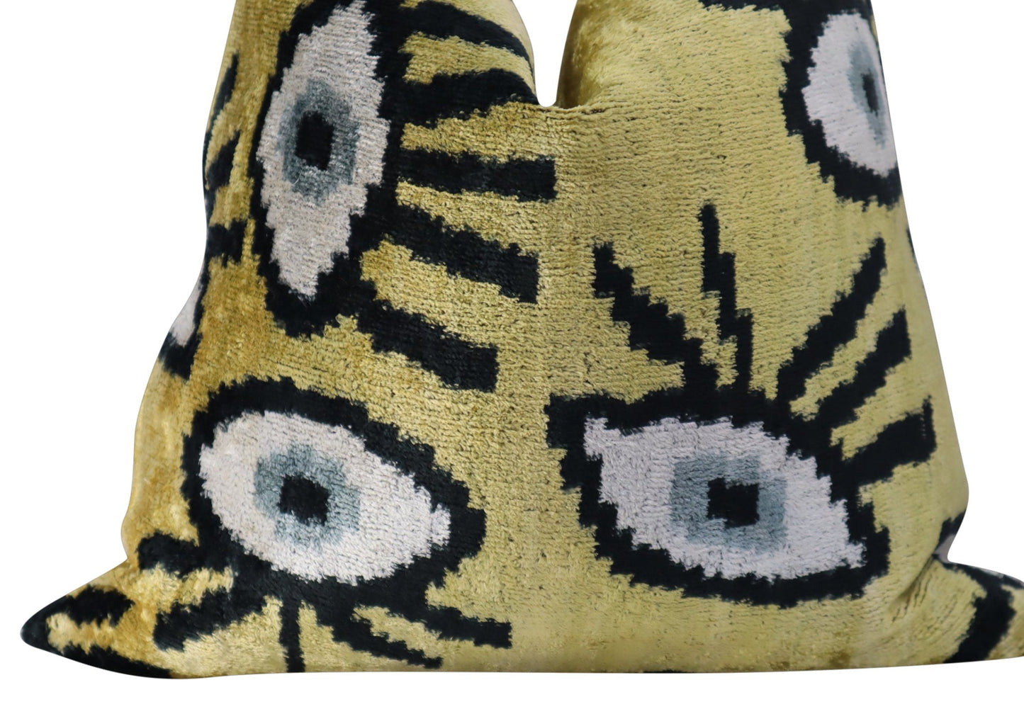 Canvello Handmade Luxury Handmade Velvet Silk Evil Eye Throw Pillow With Down Insert