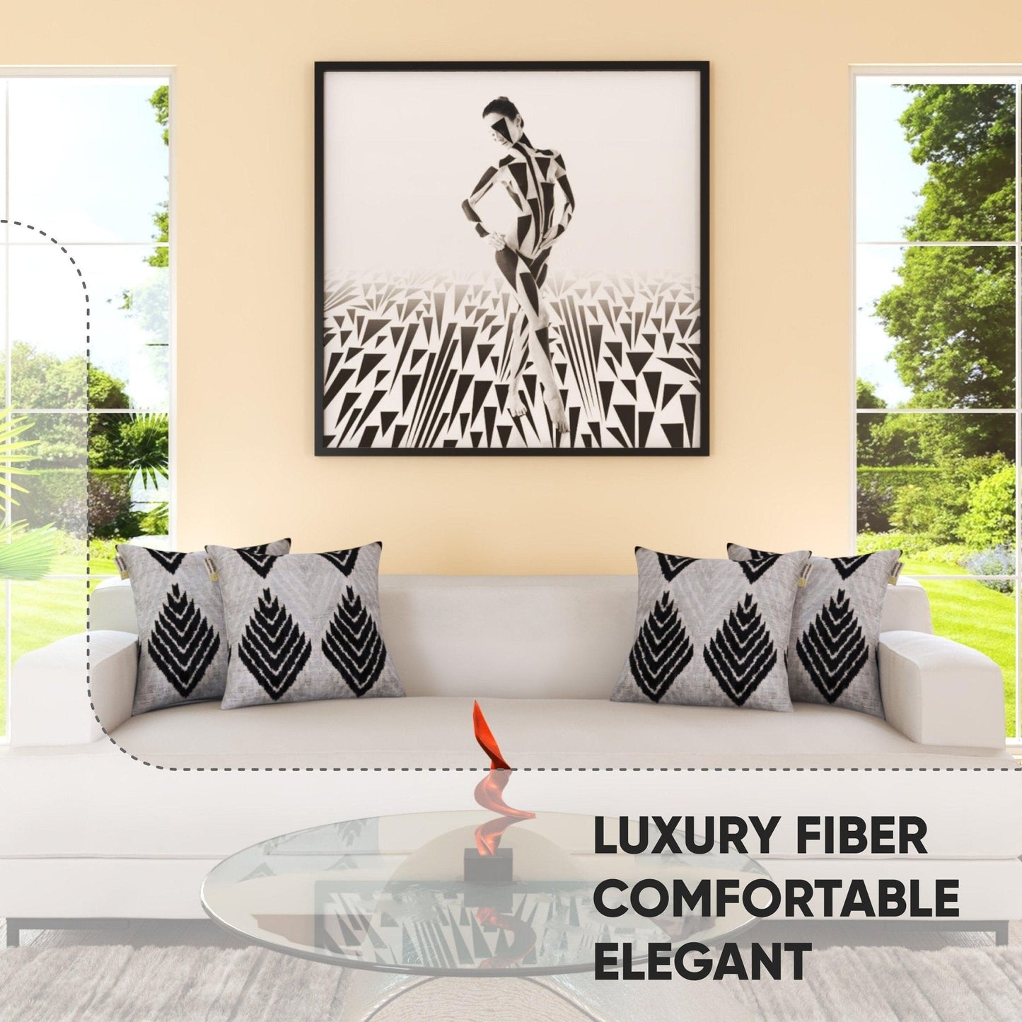 Canvello Handmade White Pillows For Couch with Down Insert - 18x18 in