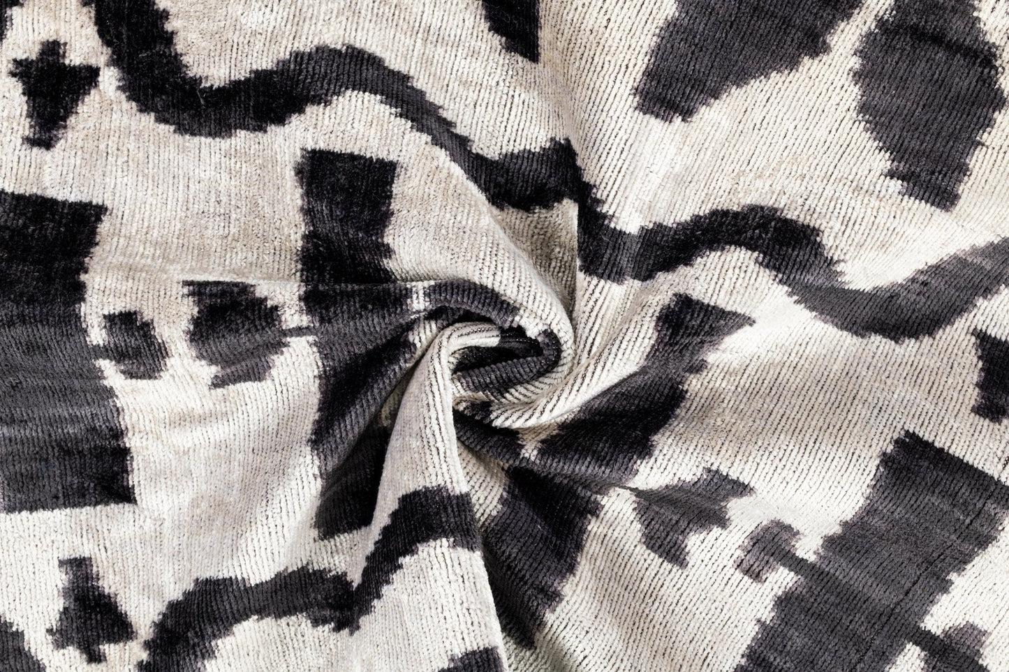 Canvello Luxurious 16x24 Handmade Velvet Silk Pillow with Premium Down Feather Insert -  Black and White Geometric