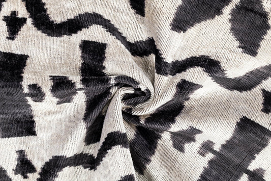 Canvello Luxurious 16x24 Handmade Velvet Silk Pillow with Premium Down Feather Insert -  Black and White Geometric