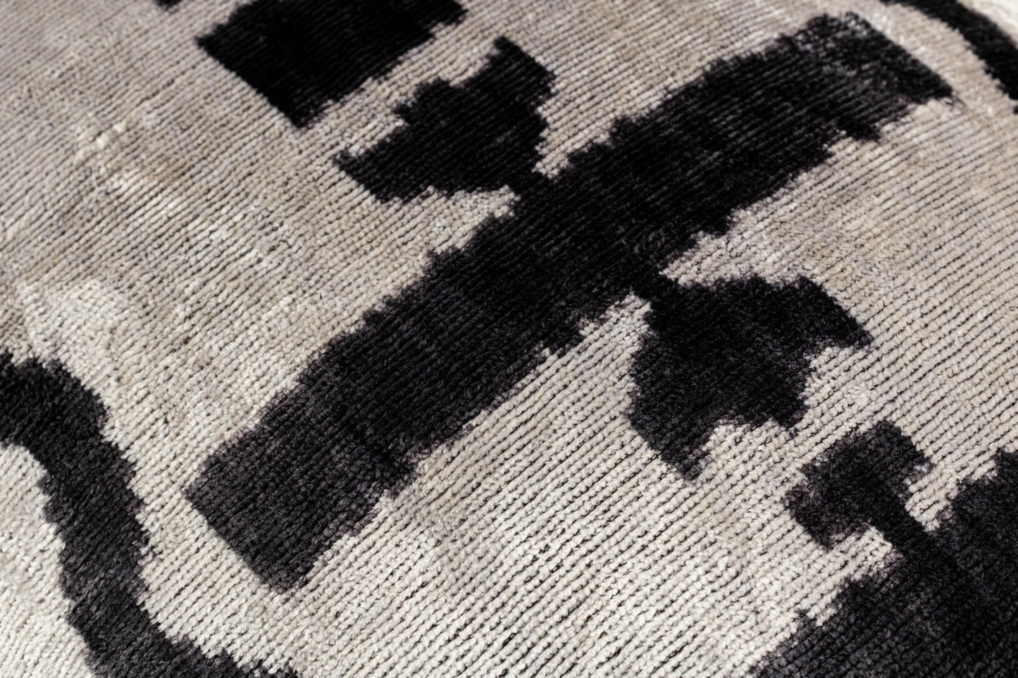 Canvello Luxurious 16x24 Handmade Velvet Silk Pillow with Premium Down Feather Insert -  Black and White Geometric