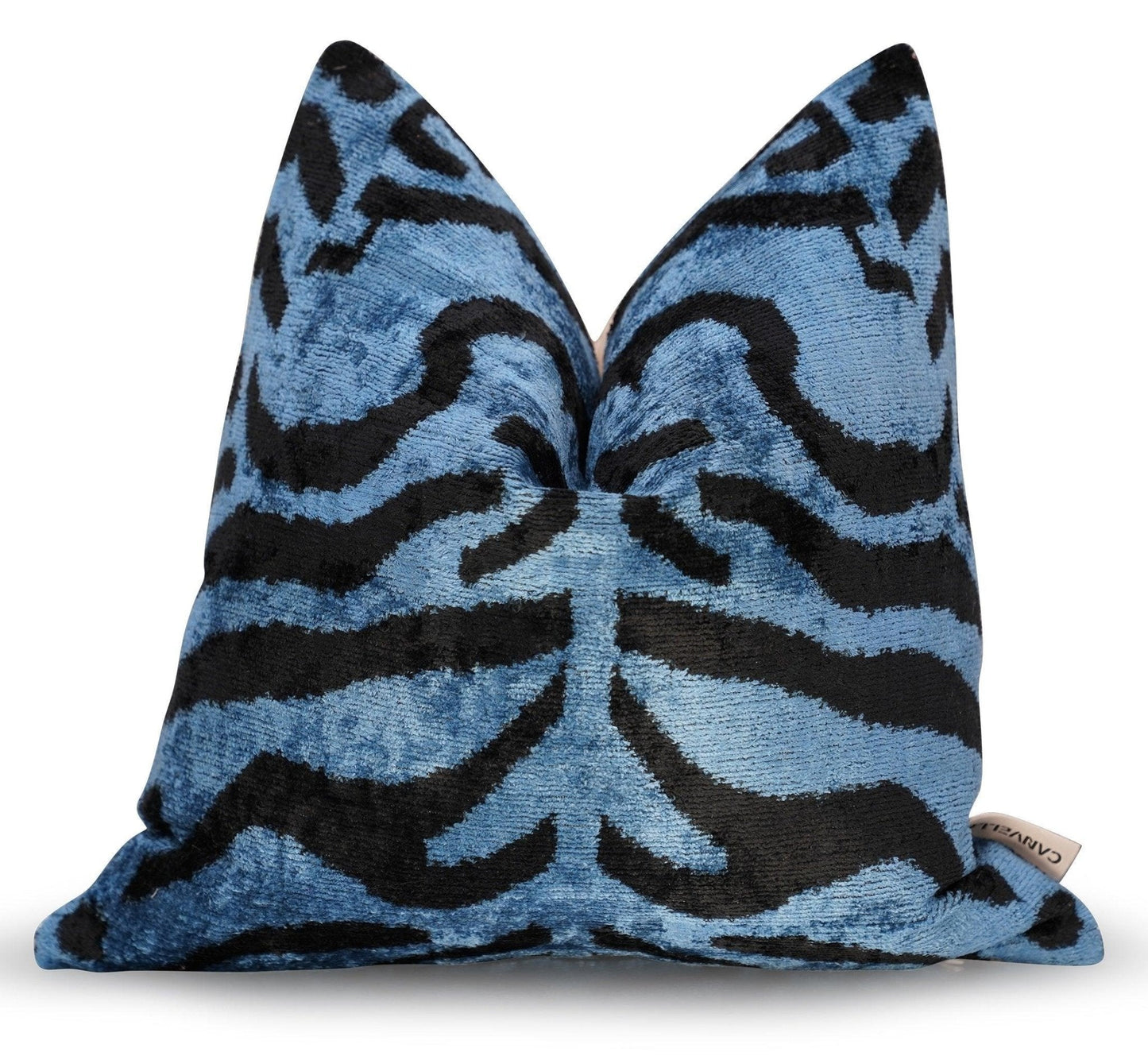 Canvello Luxury Blue Tiger Print Pillow for Couch - 16x16 inch