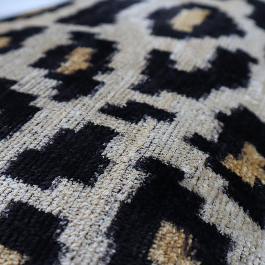 Canvello Luxury Tiger Print Black Gold Velvet Silk Pillow - 16X24 in