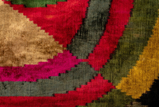 Canvello Organic Handmade Silk Velvet Pillow: 16x24 Inches with Premium Down Feather Insert - Luxury Gold Green Pink