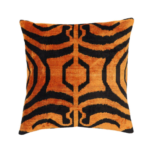 Canvello Tiger Print Burnt Orange Throw Pillows - 16x16 inch