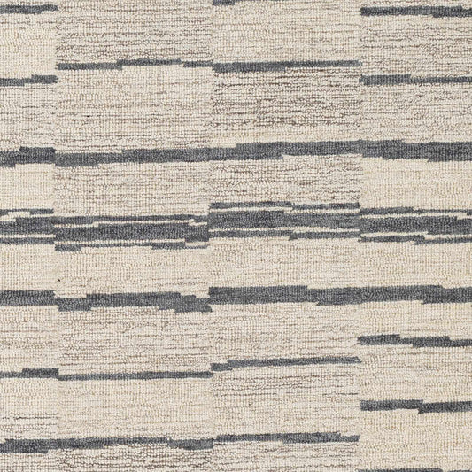 Creswell Broken-Striped Hand Tufted Wool Area Rug