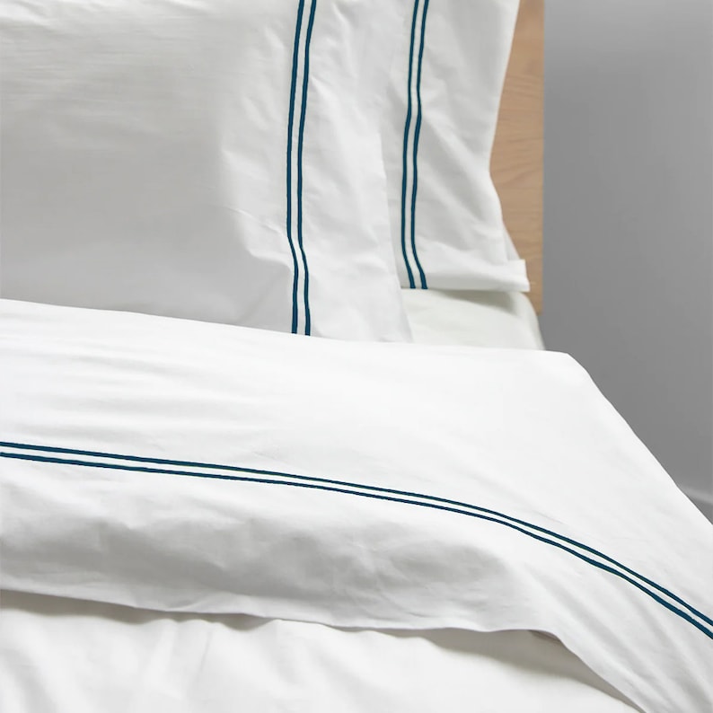 Tracks - Pure Linen Embroidered Edge Duvet Cover Sets
