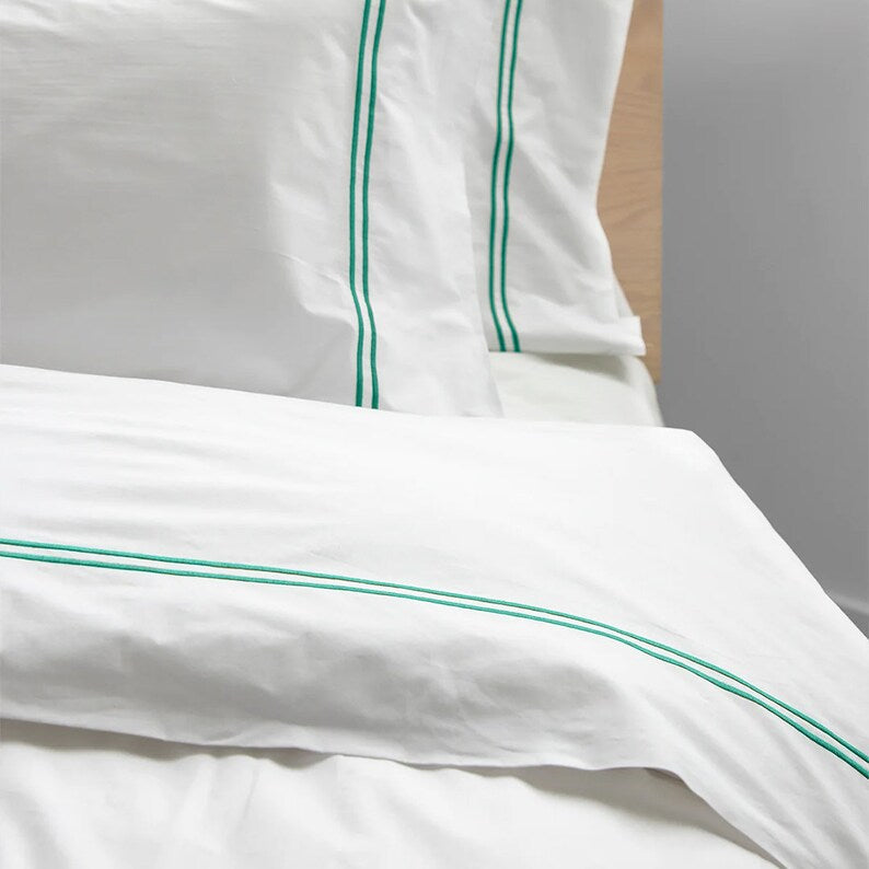 Tracks - Pure Linen Embroidered Edge Duvet Cover Sets