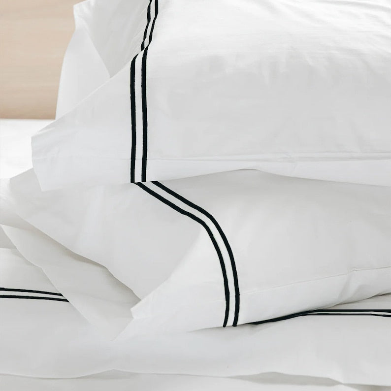 Tracks - Pure Linen Embroidered Edge Duvet Cover Sets